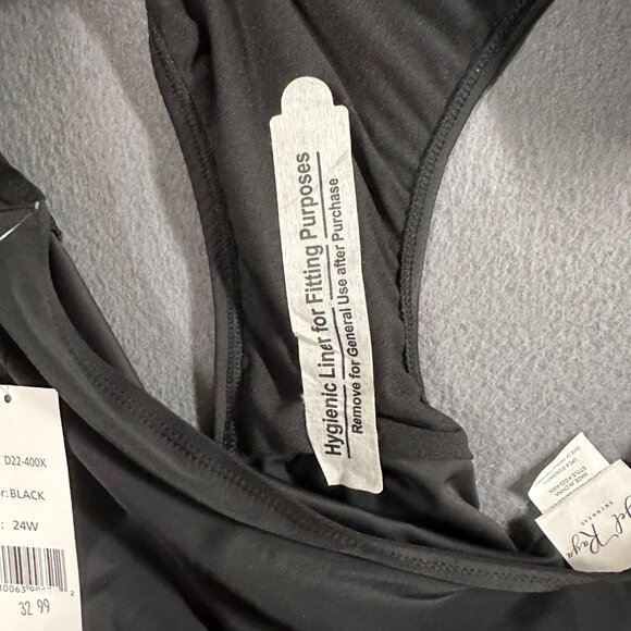 Del Raya Bikini Bottom Womens 24W Black Pull On Swim‎ Suit Bottoms 1 Piece NWT - Picture 9 of 10